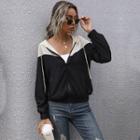 Two-tone Hooded Zip Light Jacket
