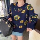 Floral Sweater Floral - One Size