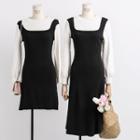 Mock Two-piece Colorblock Knit Dress ( 2 Style)