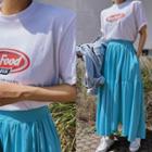 Short-sleeve Letter-illustrated T-shirt Ivory - One Size