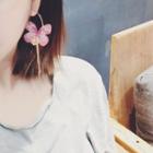 Non-matching Fabric Flower Dangle Earring