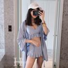Set: Ruffle Bikini + Lettering Cover-up