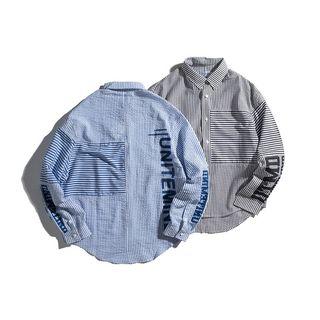 Striped Print Long-sleeve Shirt