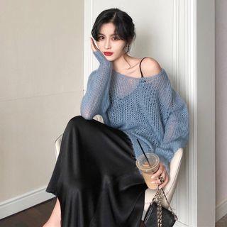 Spaghetti Strap Midi Dress / Knit Top