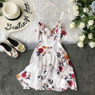 Flower Print A-line Sundress