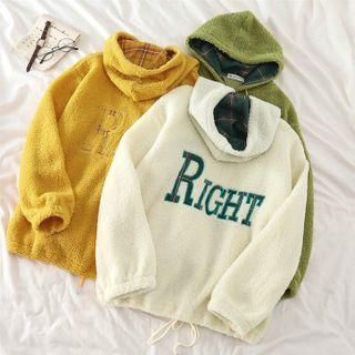 Lettering Fleece Loose-fit Hoodie