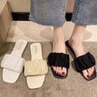 Mesh Shirred Slide Sandals
