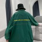 Logo Zip-up Contrast Stitching Jacket