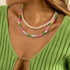 Bead Layered Necklace 3198 - Gold - One Size