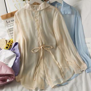 Tie-back Loose Light Shirt In 6 Colors