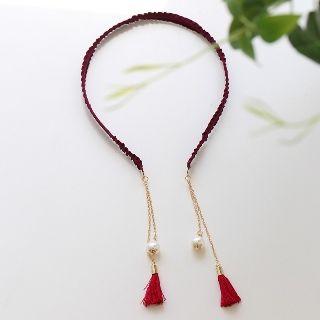 Hair Band With Floral Beaded Drop