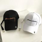 Strap-detail Lettering Baseball Cap