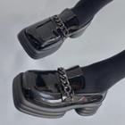 Platform Block Heel Chain Loafers