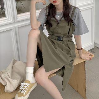 Buckled Midi Jumper Dress