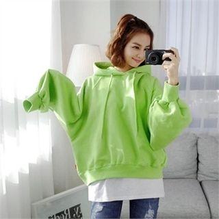 Hooded Balloon-sleeve Sweatshirt