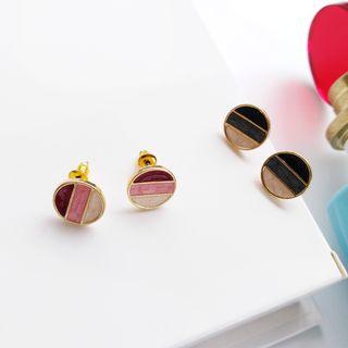 Glaze Colour Block Disc Earring