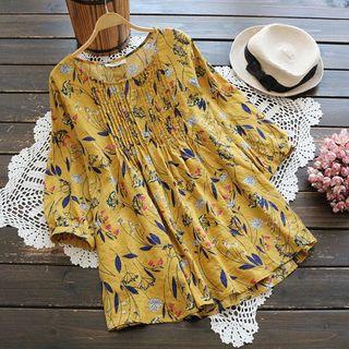 Floral Pintuck Blouse