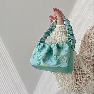 Flower Print Handbag Green - One Size