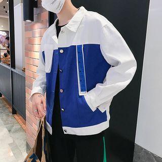 Colored Panel Buttoned Jacket