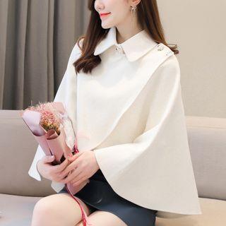 Collared Wool Poncho
