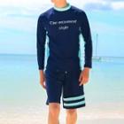 Set: Long-sleeve Swim Top + Beach Shorts