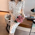 Puff-sleeve Dotted A-line Dress (various Designs)