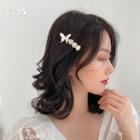 Butterfly Hair Clip Gold & White - One Size