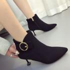 Pointed Kitten Heel Ankle Boots