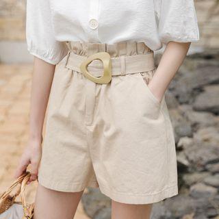 Ruffle Trim Wide-leg Shorts