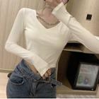 Long-sleeve Chain Strap Top