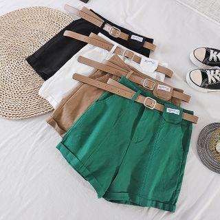 High-waist Ruched Waistwide-leg Shorts