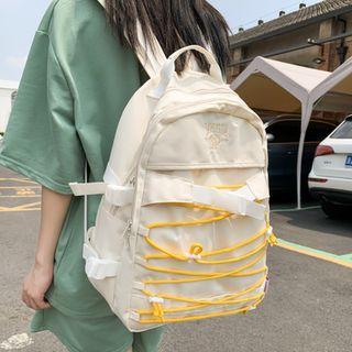 Embroidered Lace Up Backpack