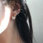 Butterfly Hoop Ring 1 Pair - Silver - One Size