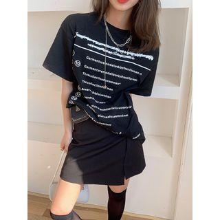 Reversible Printed Loose T-shirt