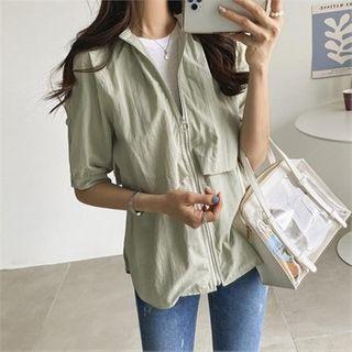 Short-sleeve Zip-front Jacket