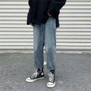Splash Print Straight-fit Jeans
