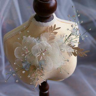 Wedding Floral Mesh Headpiece White - One Size
