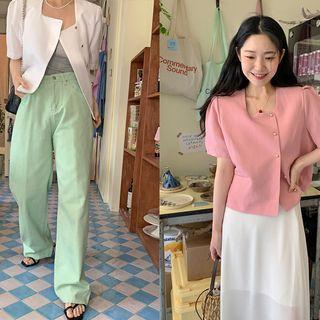 Metal-cotton Crop Jacket