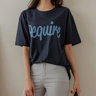 Letter Texture-patched T-shirt