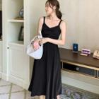 Spaghetti Strap Drawstring Back A-line Dress