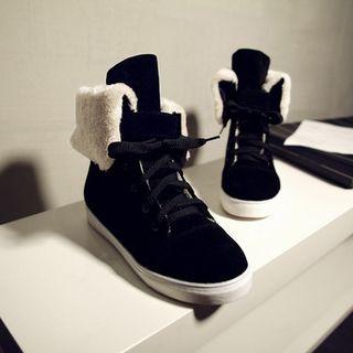 Fold Over Lace-up Short Boots