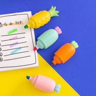 Set Of 6: Carrot / Pineapple Highlighter