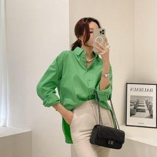 Slit-hem Oversize Shirt
