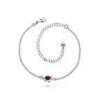 Simple And Elegant Geometric Red Cubic Zircon Anklet Silver - One Size