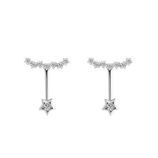 925 Sterling Silver Cz Stud Earring As Shown In Figure - One Size