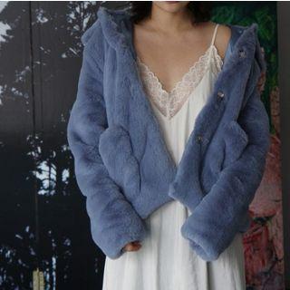Faux Fur Snap-button Jacket