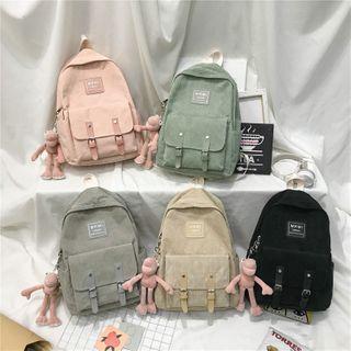 Buckled Corduroy Backpack