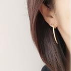 Curve Alloy Dangle Earring 1 Pair - Clip On Earring - Gold - One Size