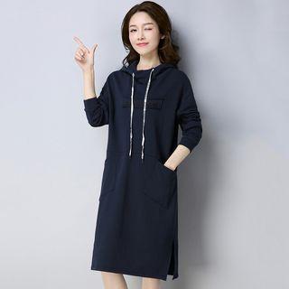 Long-sleeve Embroidery Hooded Dress