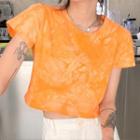 Tie-dye Print Short-sleeve Cropped T-shirt